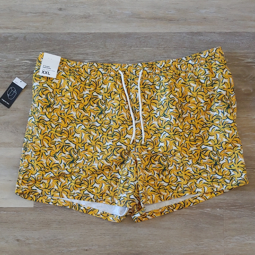 NWT Original Use Men's Yellow Banana Swim Trunks UPF50+ Size XXL